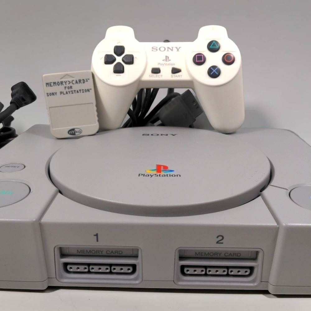 Sony PlayStation PS1 Console Bundle SCPH-5501 NTSC Gray VTG OEM Controller NYKO - Picture 4 of 13